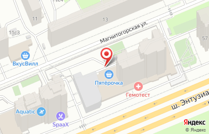 Супермаркет Пятёрочка на шоссе Энтузиастов на карте