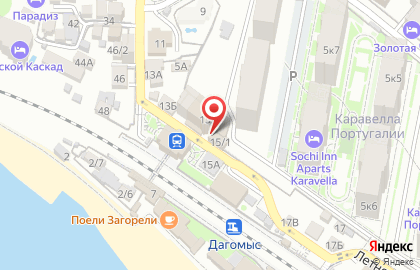 Отель Южный в Сочи на карте