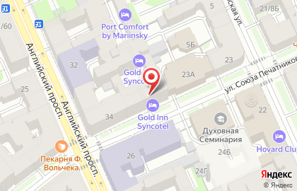 Отель Academia на улице Союза Печатников на карте