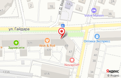 Магазин профессиональной косметики Креатив на улице Гайдара на карте