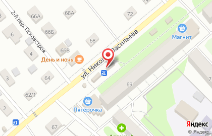 Магазин мясопродуктов Бизон в Пскове на карте