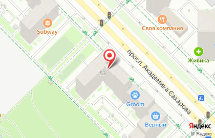 Фирменный магазин Финские краски на проспекте Академика Сахарова на карте