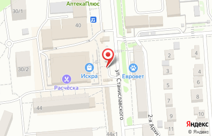Киоск по продаже кондитерских изделий на улице Станиславского 40 на карте