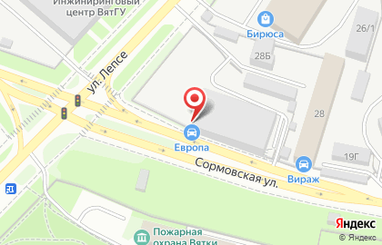 Автомобильный магазин Европа на улице Лепсе на карте