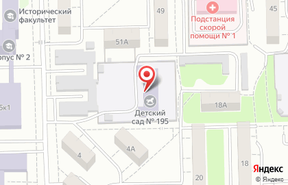 Детский сад №195 на улице Тварковского на карте