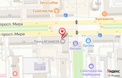 Почта России в Омске на карте