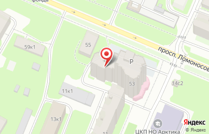 Азимут в Архангельске на карте