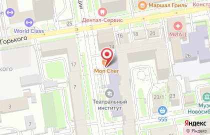 Кафе-кондитерская Mon Cher в Железнодорожном районе на карте