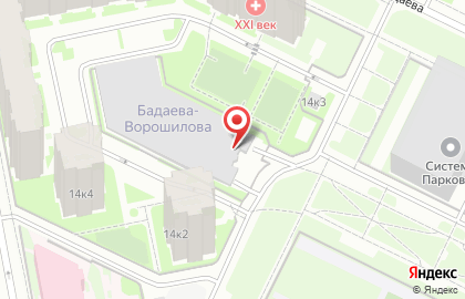 Автостоянка Паркинг на улице Бадаева, 14 к 3 на карте