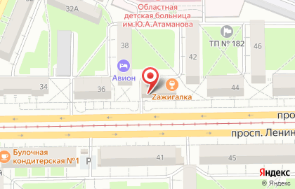 Супермаркет цифровой техники и бытовой электроники DNS на проспекте Ленина на карте