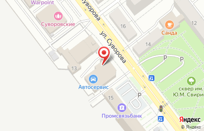 Завод оконных конструкций Фаворит на улице Суворова на карте