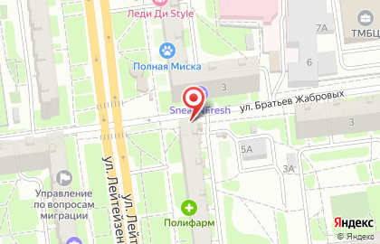 Торговая точка по продаже хлебобулочных изделий Хлебсервис на улице Лейтейзена на карте
