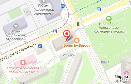 Линия защиты на улице Зои и Александра Космодемьянских на карте