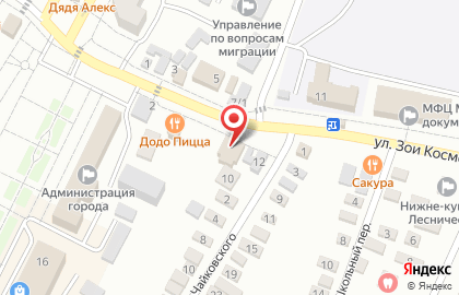 Магазин Леди на улице З.Космодемьянской на карте