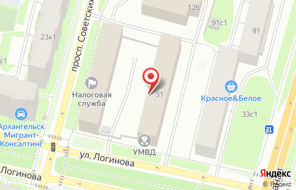 Управление МВД России по г. Архангельску на карте