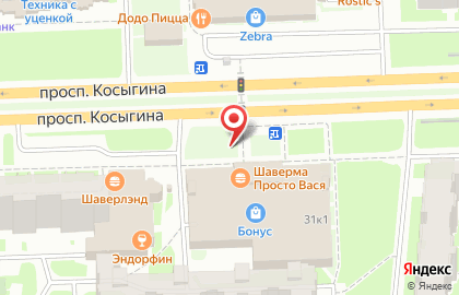 Шаверма Просто Вася на улице Косыгина на карте
