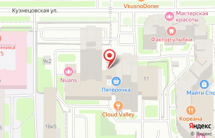 Супермаркет Пятёрочка на Кузнецовской улице на карте