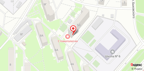 Доступная стоматология на улице Быковского на карте