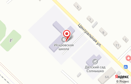 Средняя общеобразовательная школа на Центральной улице на карте