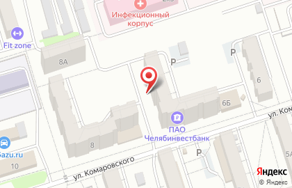 Банкомат Челябинвестбанк на улице Комаровского на карте