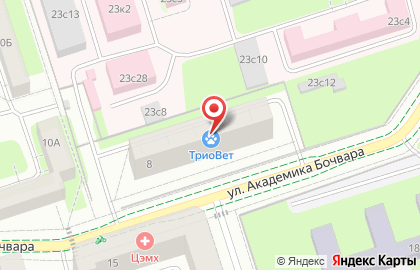 Ветеринарная клиника ТриоВет на метро Щукинская на карте