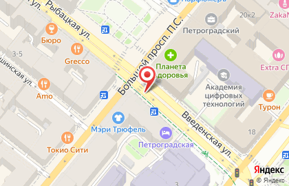 Магазин тканей Тиссура в Петроградском районе на карте