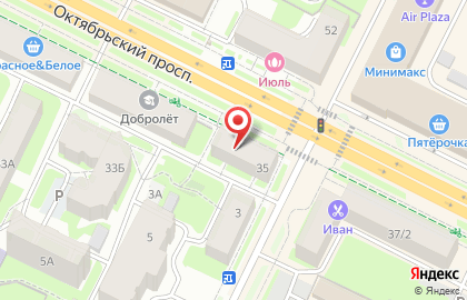 Московский кредитный банк на Октябрьском проспекте на карте