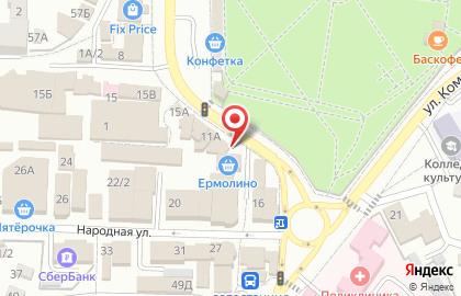 Салон связи Связной на улице Комарова на карте