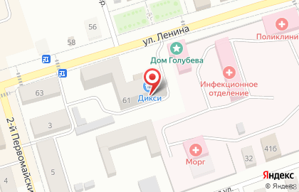 Супермаркет Дикси на улице Ленина на карте