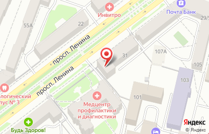 Салон оптики Прозрение на проспекте Ленина на карте