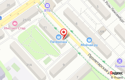 Супермаркет Пятёрочка на Пролетарской улице в Химках на карте