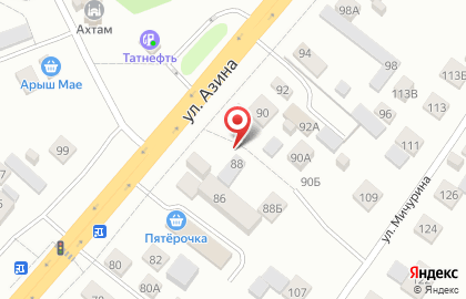 Точка продаж металлопроката на улице Азина на карте