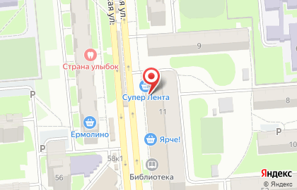 Супермаркет Лента в Новосибирске на карте