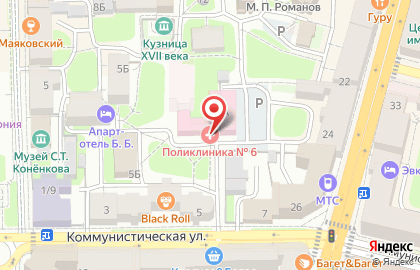 Поликлиника №6 в Смоленске на карте