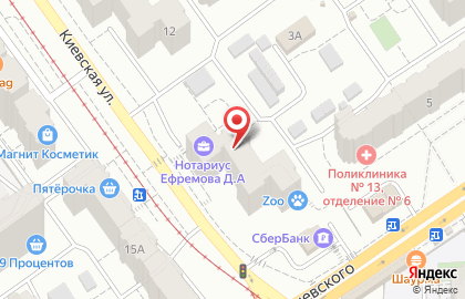 Белая полоса на Киевской улице на карте