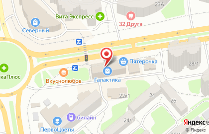 Супермаркет Пятерочка на проспекте Королёва, 22г на карте