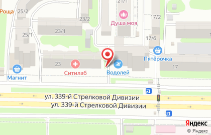 Киоск по продаже кондитерских изделий на улице 339-й Стрелковой Дивизии на карте