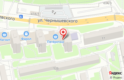 Центр внешкольной работы на улице Чернышевского на карте