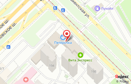 Супермаркет Пятёрочка на Ташкентской улице на карте