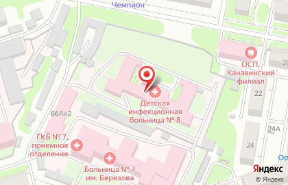 Детская инфекционная больница №8 на улице Октябрьской Революции на карте