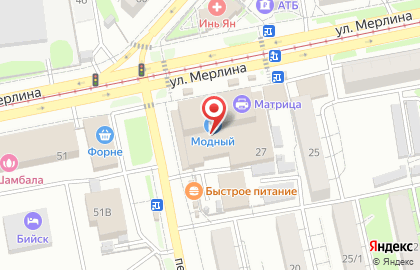 Магазин овощей и фруктов на улице Петра Мерлина на карте