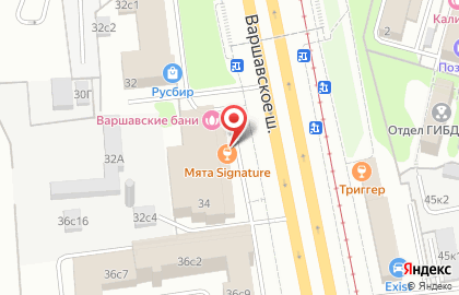 Сеть лаундж-баров Мята Lounge на Варшавском шоссе на карте
