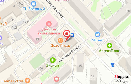 Ветеринарная клиника Ветпомощь «Любимчик» на улице Дзержинского в Солнечногорске на карте