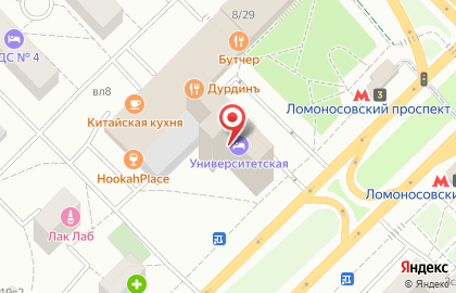 Кальянная HookahPlace Lomonosov на Ломоносовском проспекте на карте