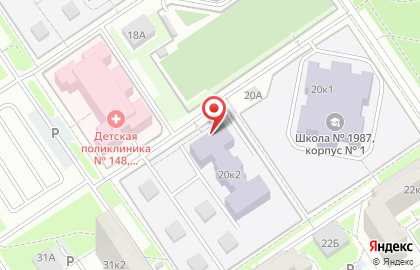 Школа №1987 с дошкольным отделением на метро Братиславская на карте