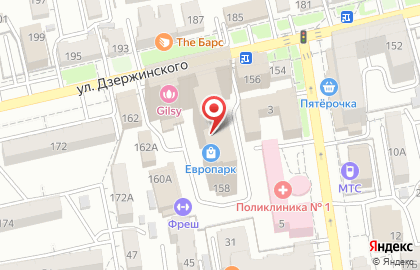 Круг на улице Дзержинского на карте