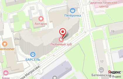 Антикафе Нуар на улице Александра Матросова на карте