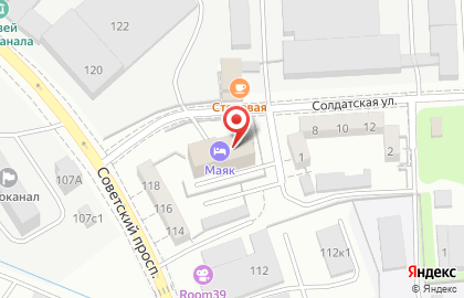 Гостиница Маяк в Калининграде на карте