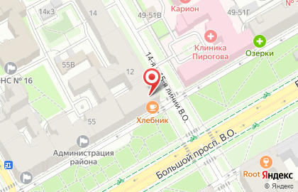 ВТБ на Большом проспекте В.О. на карте
