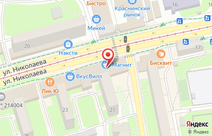 Сити-форматы от Север на улице Николаева на карте